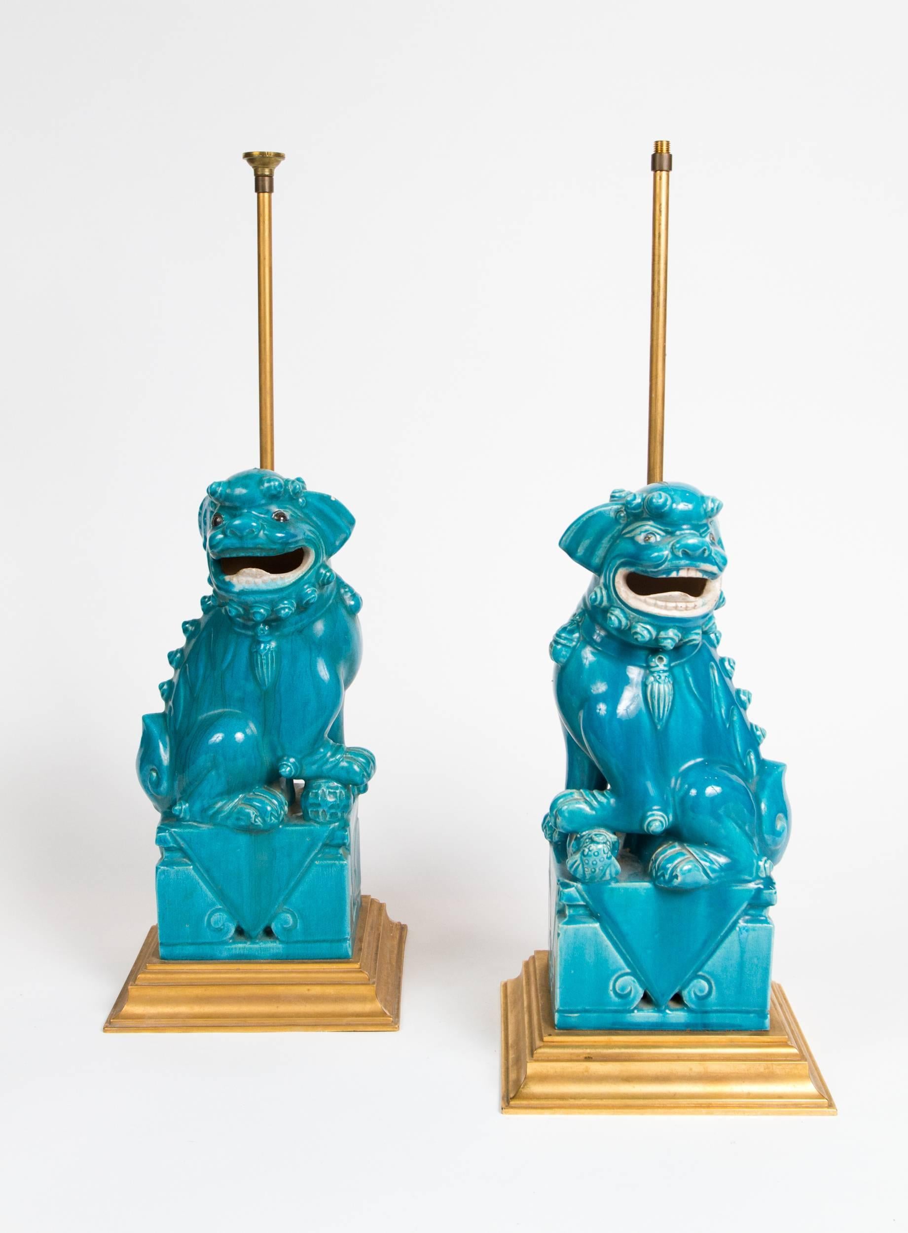 Pair Of Ceramic Foo Dog Lamps For, Foo Dog Lamps Williams Sonoma Home