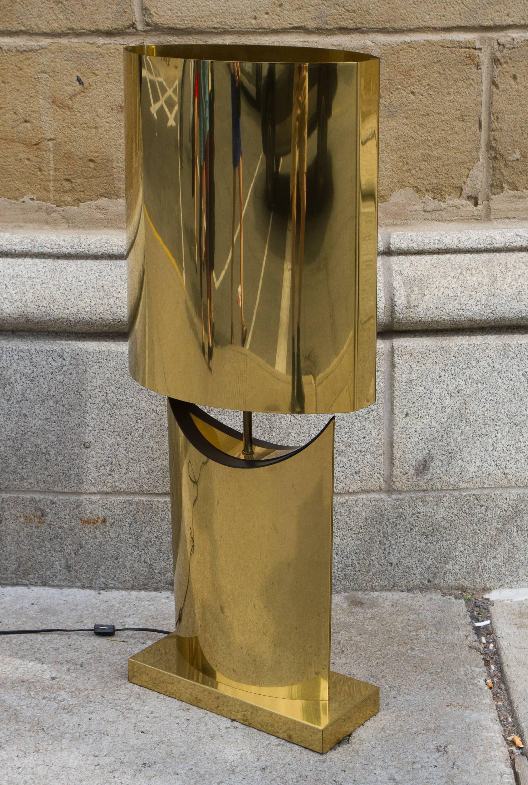 Beautiful Brass Lamp by Curtis Jere For Sale 1