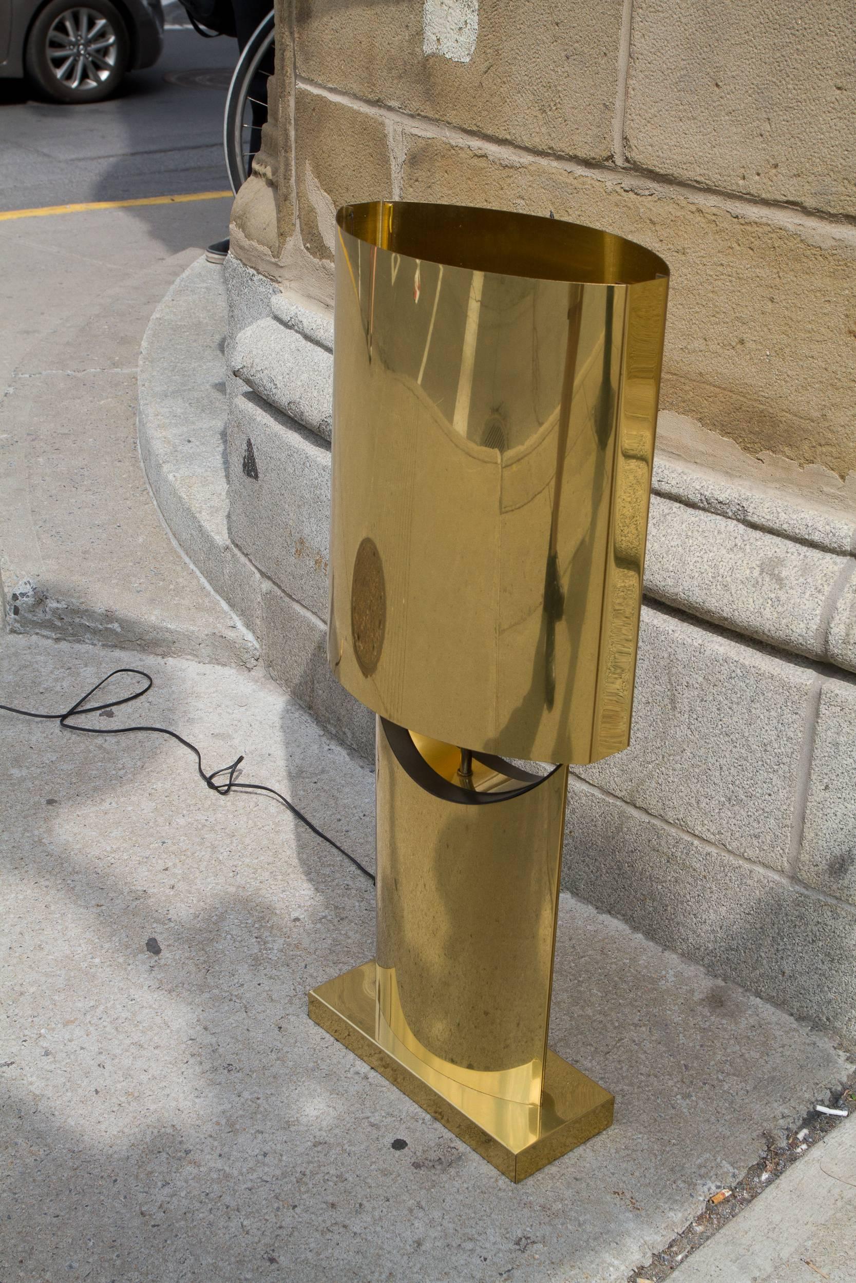 Beautiful Brass Lamp by Curtis Jere For Sale 2