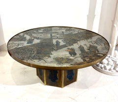 Bronze and Pewter "Chan" Coffee Table by Phillip and Kelvin Laverne