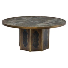 Bronze and Pewter "Chan" Coffee Table by Phillip and Kelvin Laverne