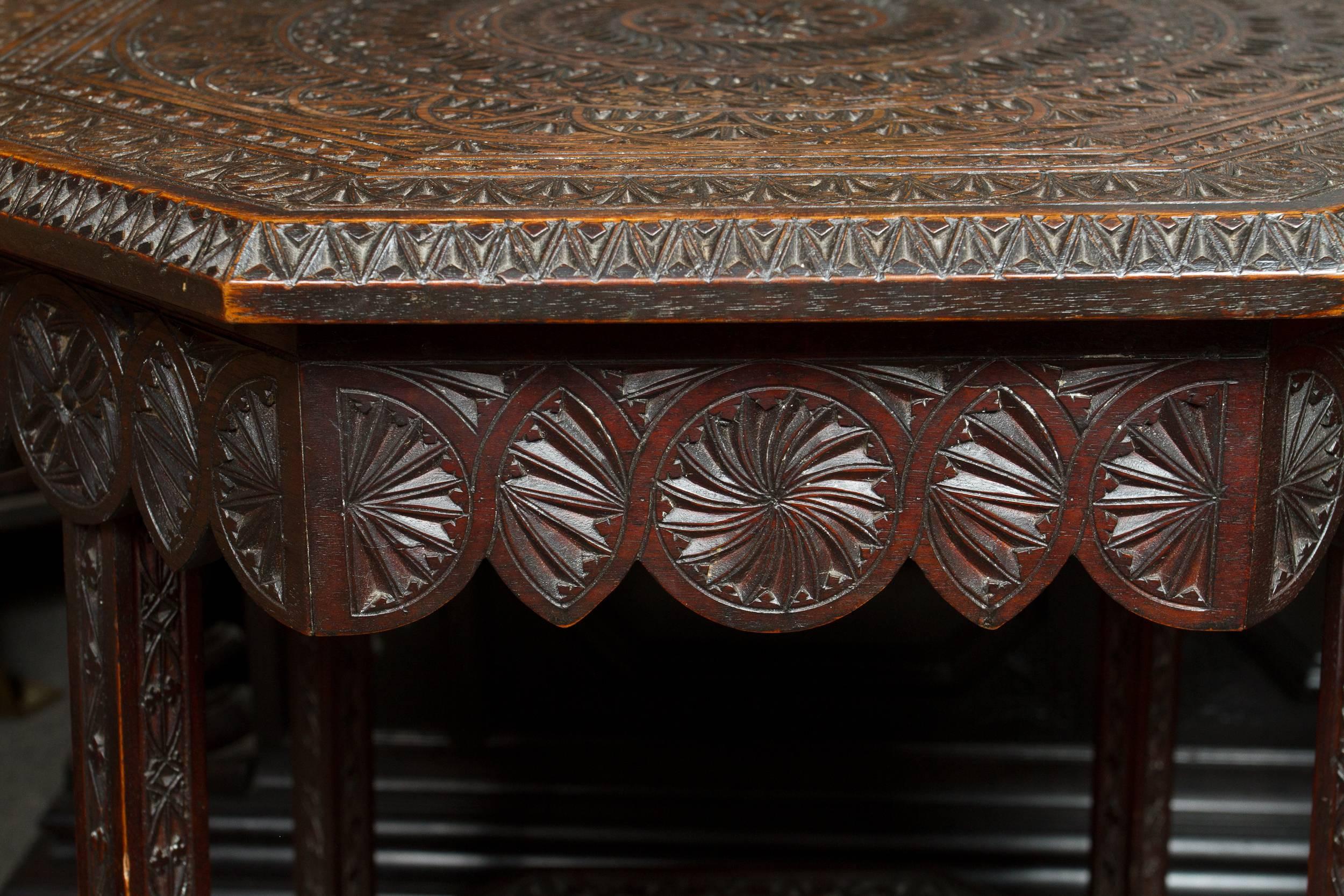 wooden carved side table