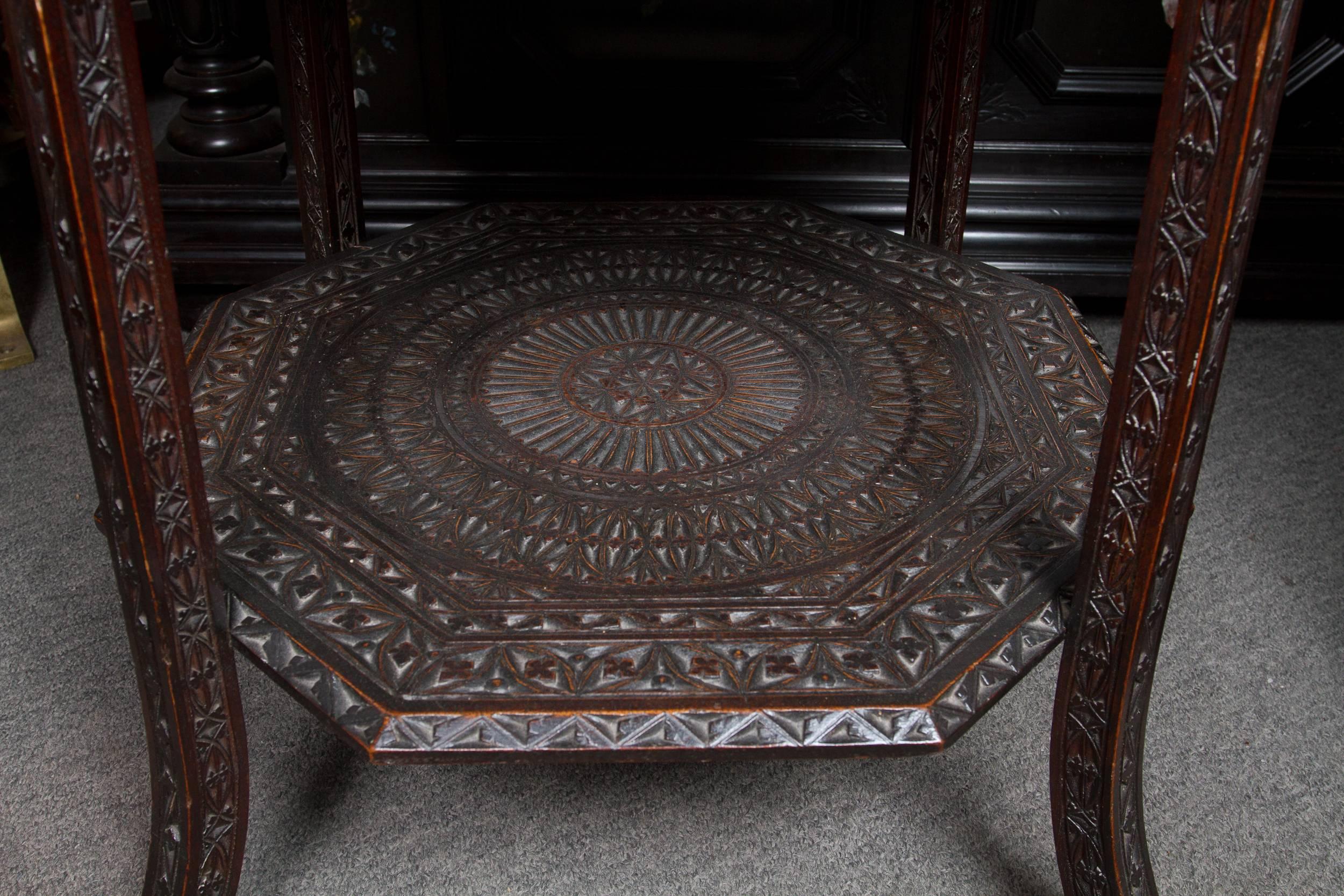 carved end table