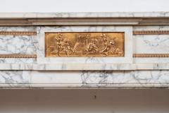 Fine Louis XVI style Arabescato Marble Mantel