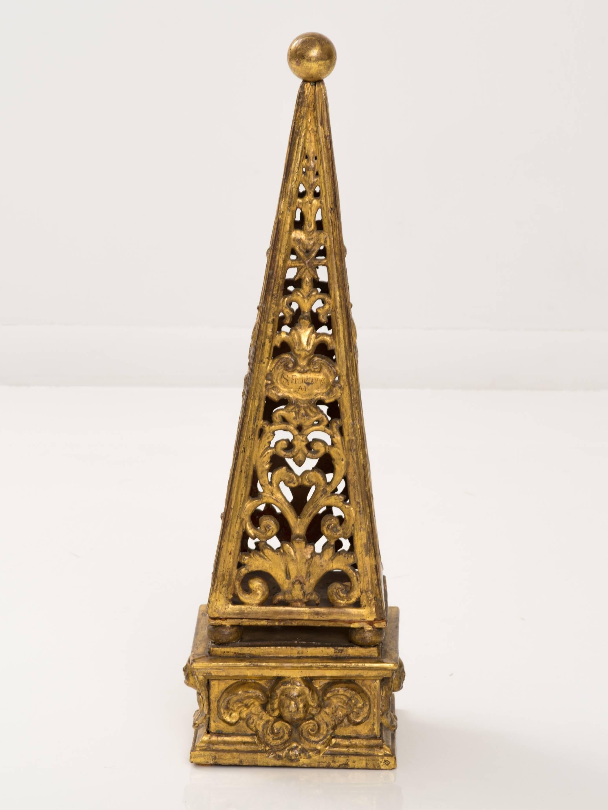 Gilt-wood Obelisk For Sale 1