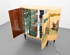 Lacquered Parchment Bar Cabinet by Aldo Tura