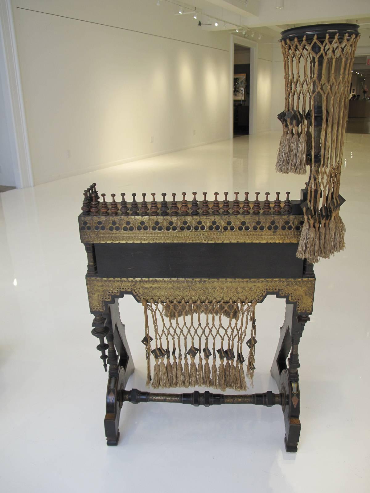 Moorish Rare Desk and Chair by Carlo Bugatti