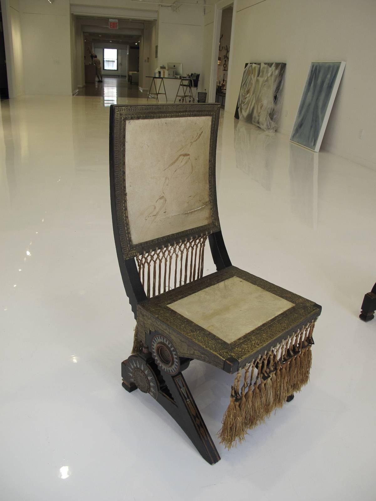 Italian Rare Desk and Chair by Carlo Bugatti