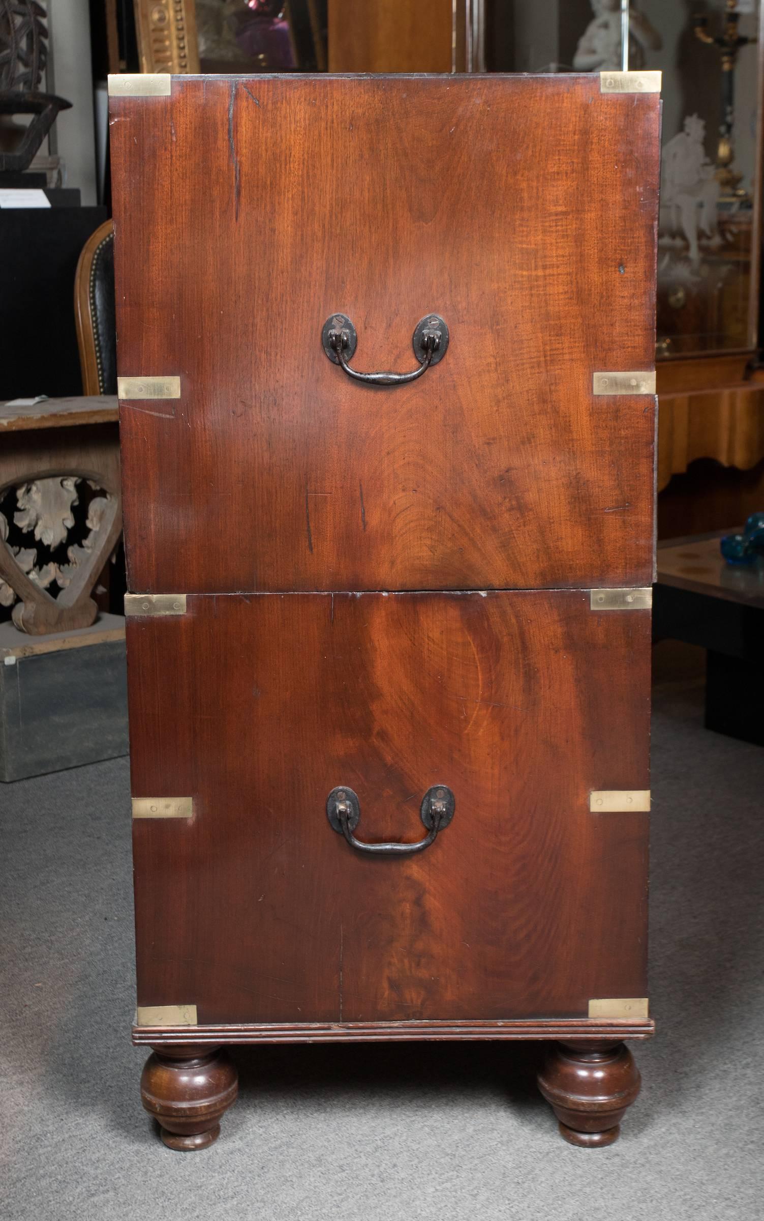 19th Century Mahogany Campaign Chest 1