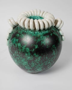 Art Deco Glazed Ceramic Vase by St-Radegonde