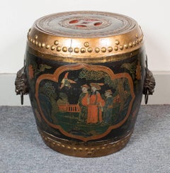 Pair of Painted Wood Asian Style Side Tables