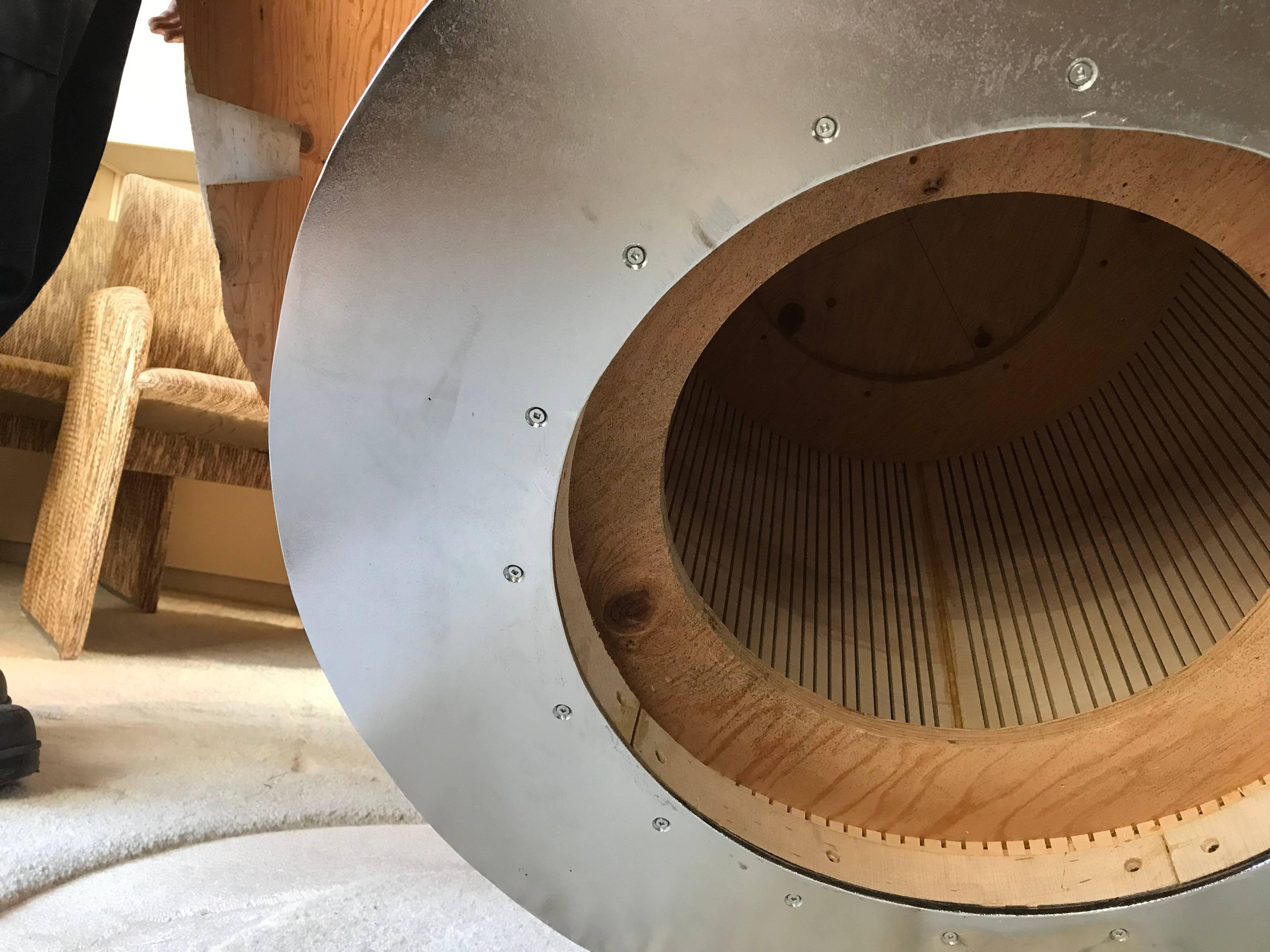 Italian Modernist Circular Travertine Top and Chrome Dining Table 3