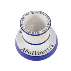 Antique French Ceramic Advertising Apollinaris Match Holder Striker