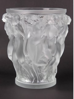 Beautiful Large Lalique Crystal Bacchantes Vase
