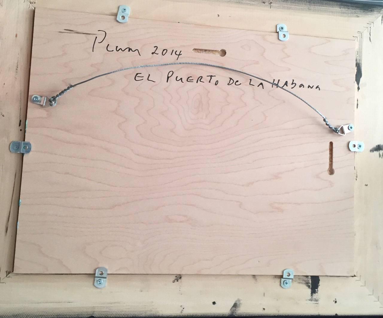 El Puerto de La Habana 'Puerto de La Habana Cuba' Acrílico sobre tabla Pintura Andrew Plum Moderno en venta