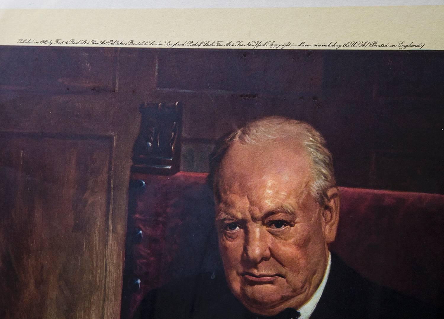 Portrait Print of Winston Churchill after the Oil Painting by Arthur