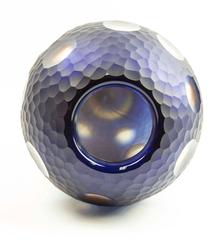 Vaso in vetro di Murano "Battuto" blu notte di Vittorio Ferro