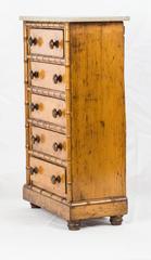 Doll's Marble-Top Bird's Eye Maple and Faux Bamboo Highboy Furniture, France
