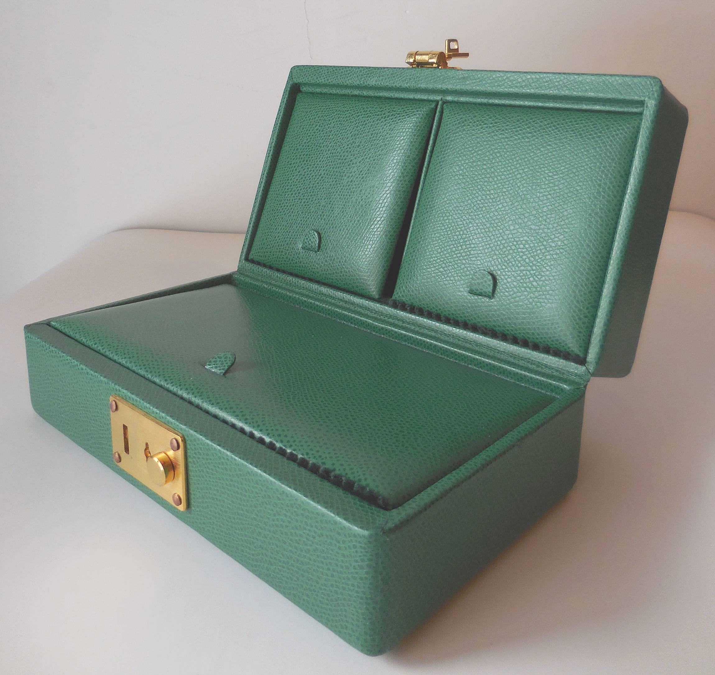 green leather box