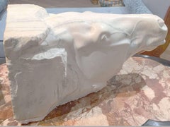 Magnificent Large Marble Horse Head of Selene