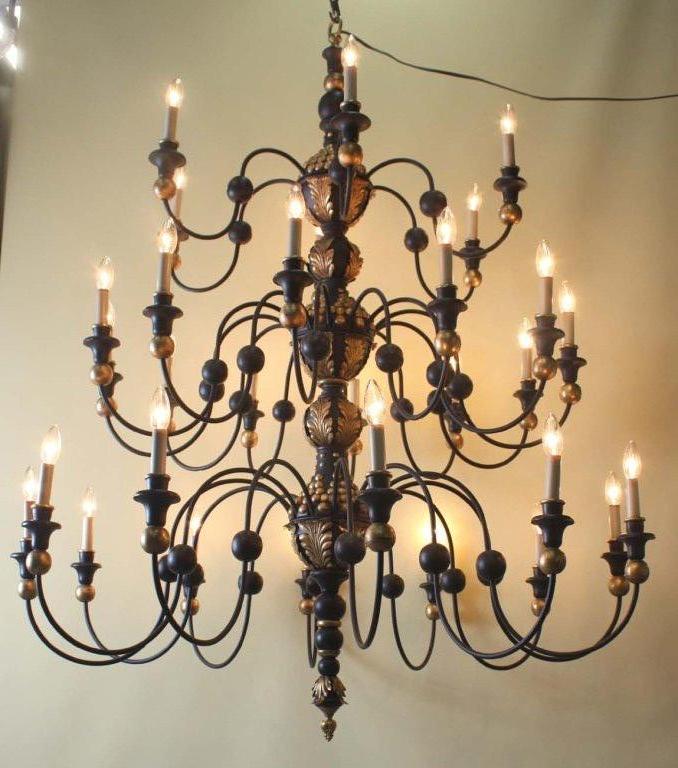 Canadian Quebec 18th Century Style Three-Tier Chandelier of Substantial Proportions For Sale