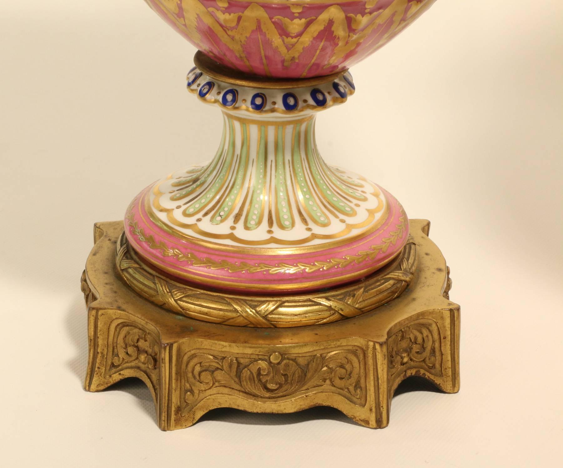 19th Century Pair of Sevres Style Urns