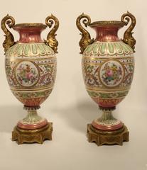 Pair of Sevres Style Urns