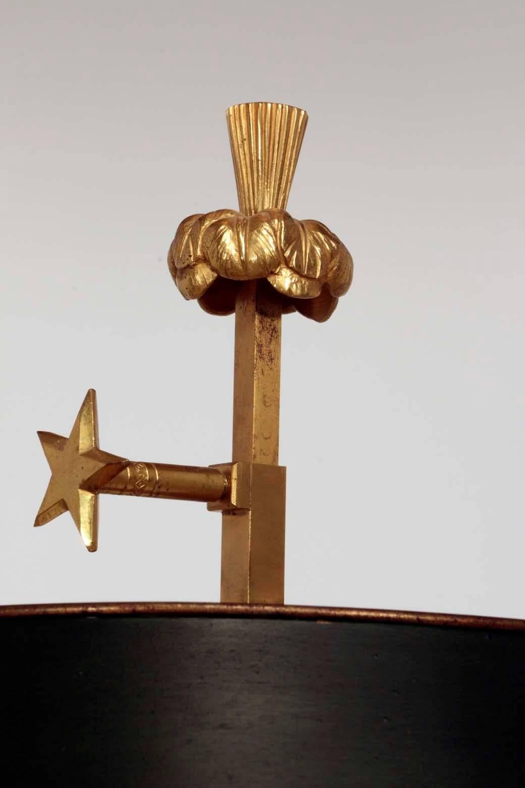 20th Century Louis XVI Style Gilt Bronze Three-Light Bouillotte Lamp
