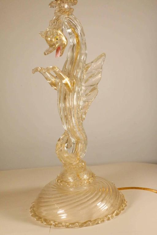 Pair of Murano Glass Seahorse Table Lamps at 1stdibs