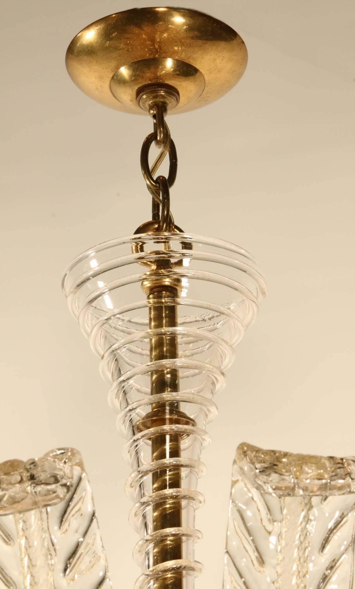 Murano Eight-Light Crystal Chandelier In Excellent Condition In Montreal, QC