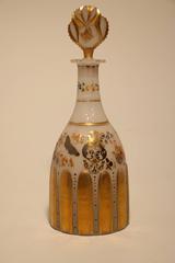 Bohemian Opalene Mallet Shaped Decanter and Stopper
