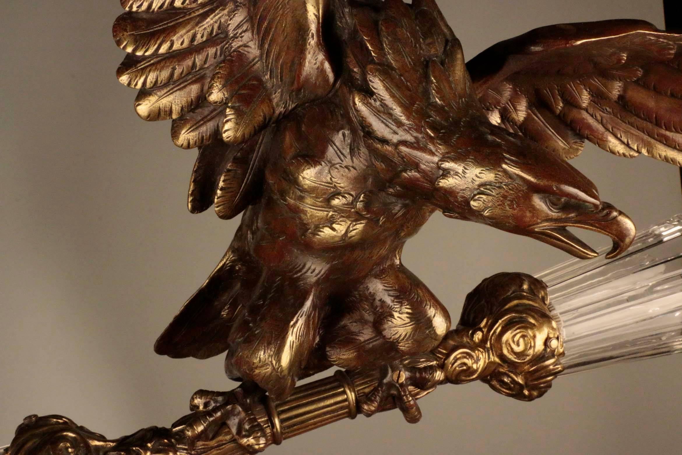 19th Century Figural Chandelier in the Form of Eagle