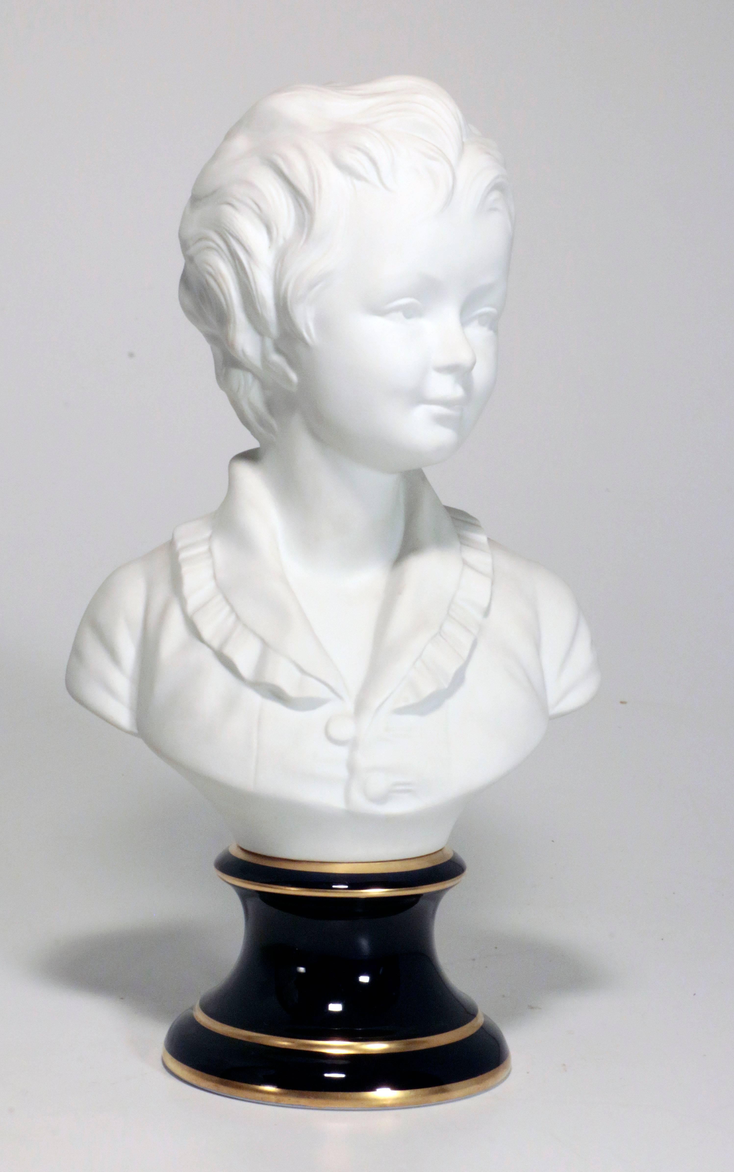 French Pair of Limoges Bisque Busts after Houdon