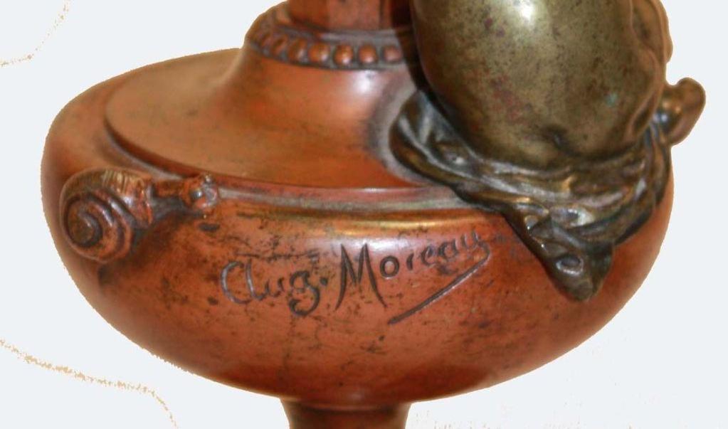 Pair of Bronze Vases by Auguste Moreau In Good Condition For Sale In Montreal, QC