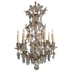 Louis XV Style Rock Crystal and Gilt Bronze Chandelier in Maison Baguès Style