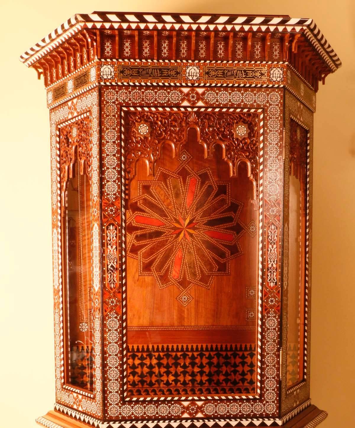 Islamic Sumptuous Ottoman Antique Walnut Cabinet