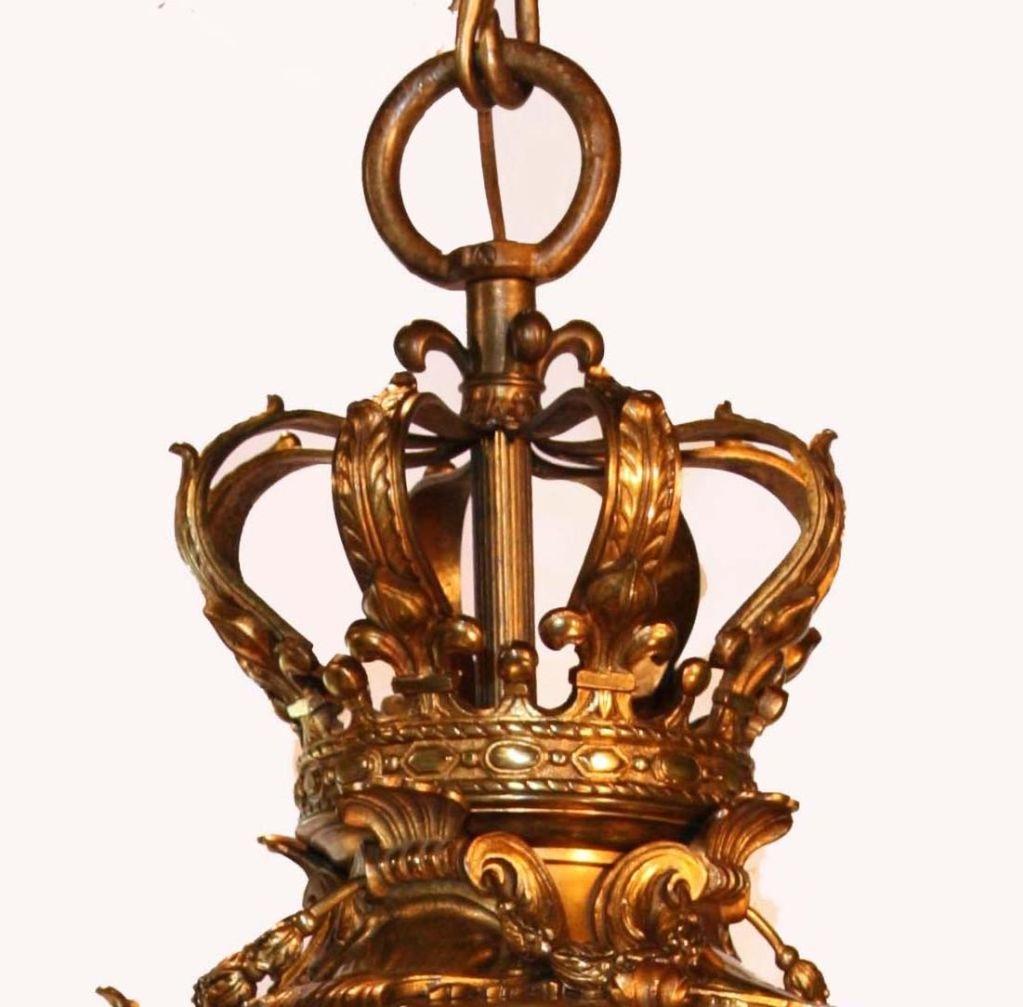 French Louis XIV Style Gilt Bronze Octagonal Versailles Lantern