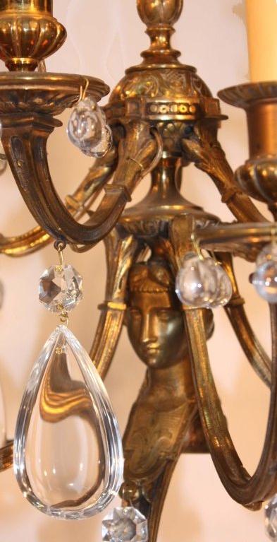 Pair of Antique French Louis XVI Style Bronze Eight-Light Candelabra For Sale 1