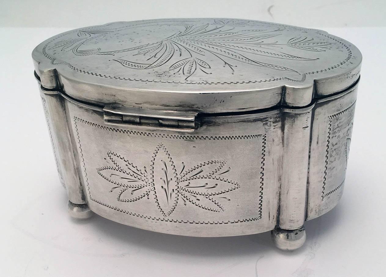 Art Deco Polish Silver Etrog Box