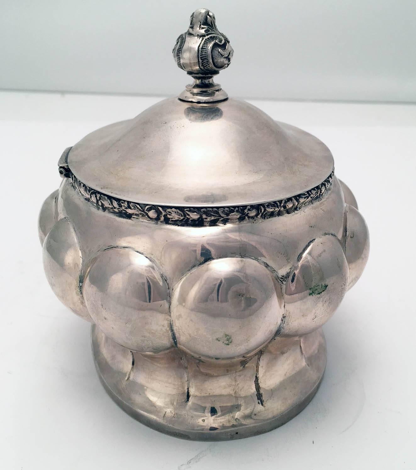 Art Nouveau Austrian Secessionist Silver Sugar or Etrog Box For Sale