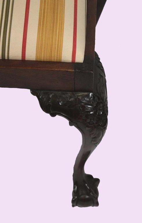 English Antique Chippendale Style Mahogany Stool