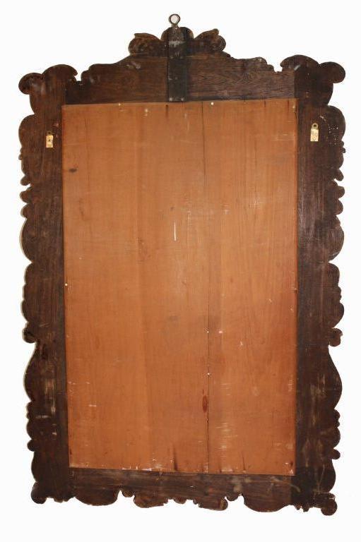 Italian Baroque Style Mirror,  the Frame Carved Painted and Gilt  For Sale