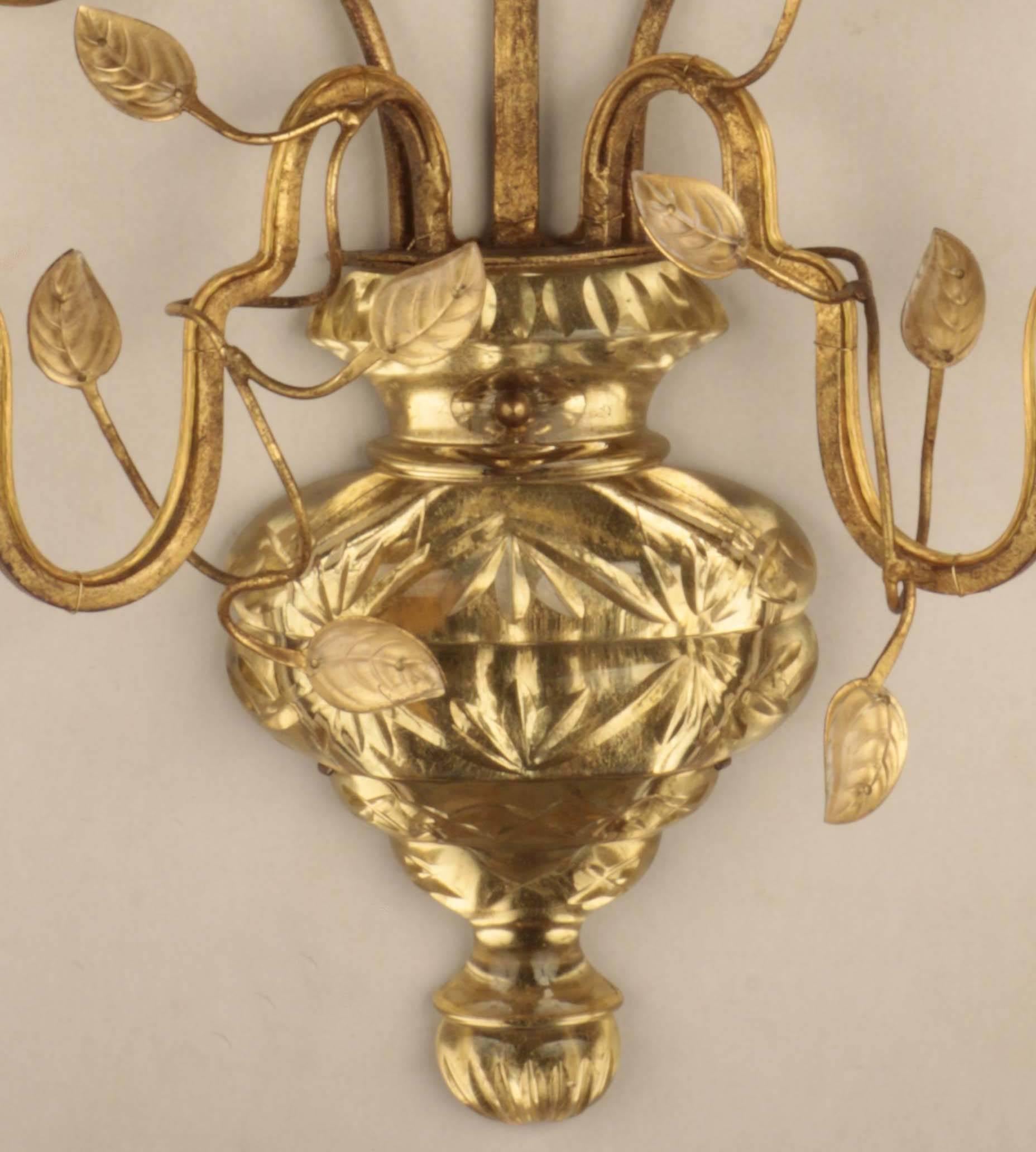 Pair of Baques Sconces In Good Condition In Montreal, QC