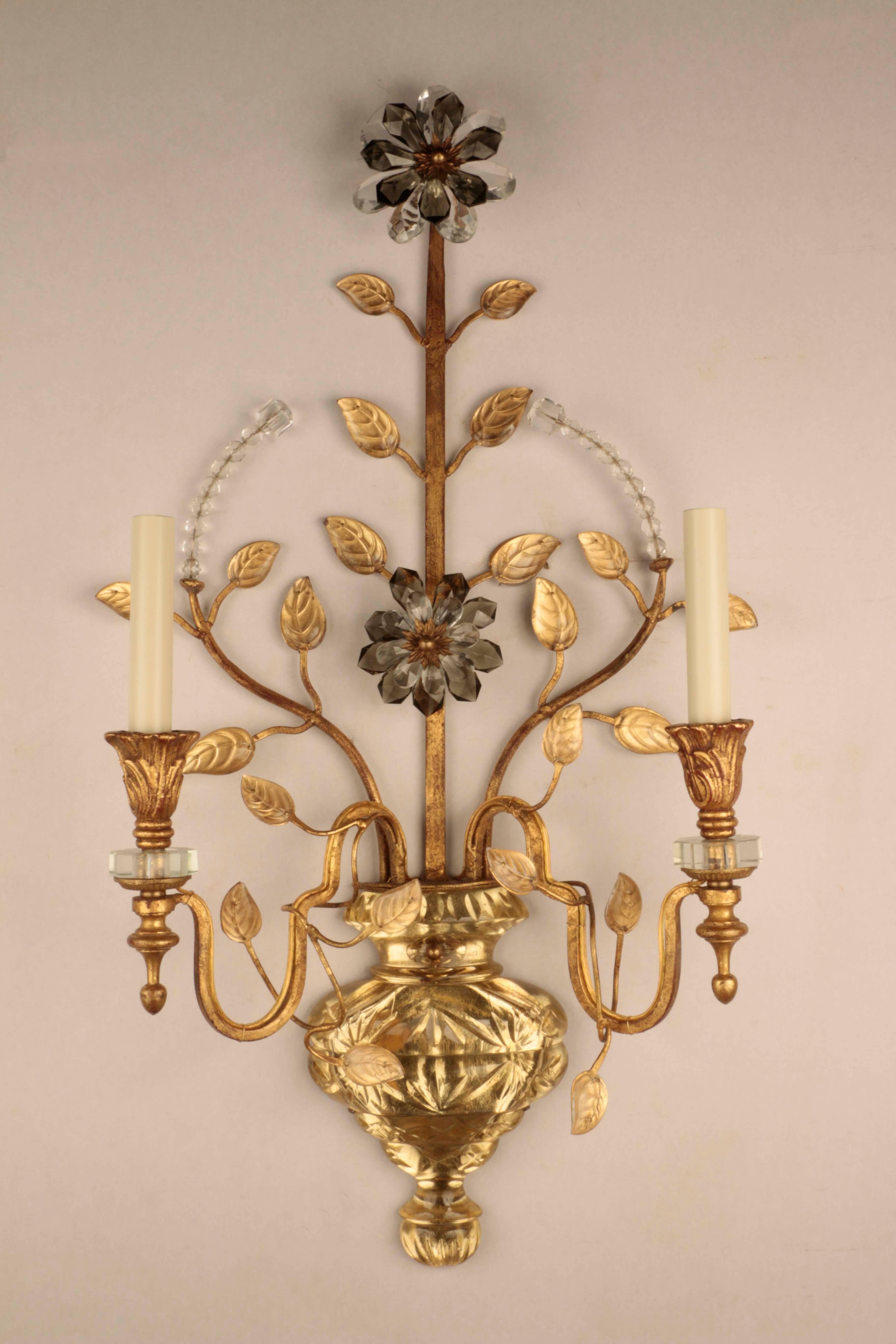 Neoclassical Pair of Baques Sconces