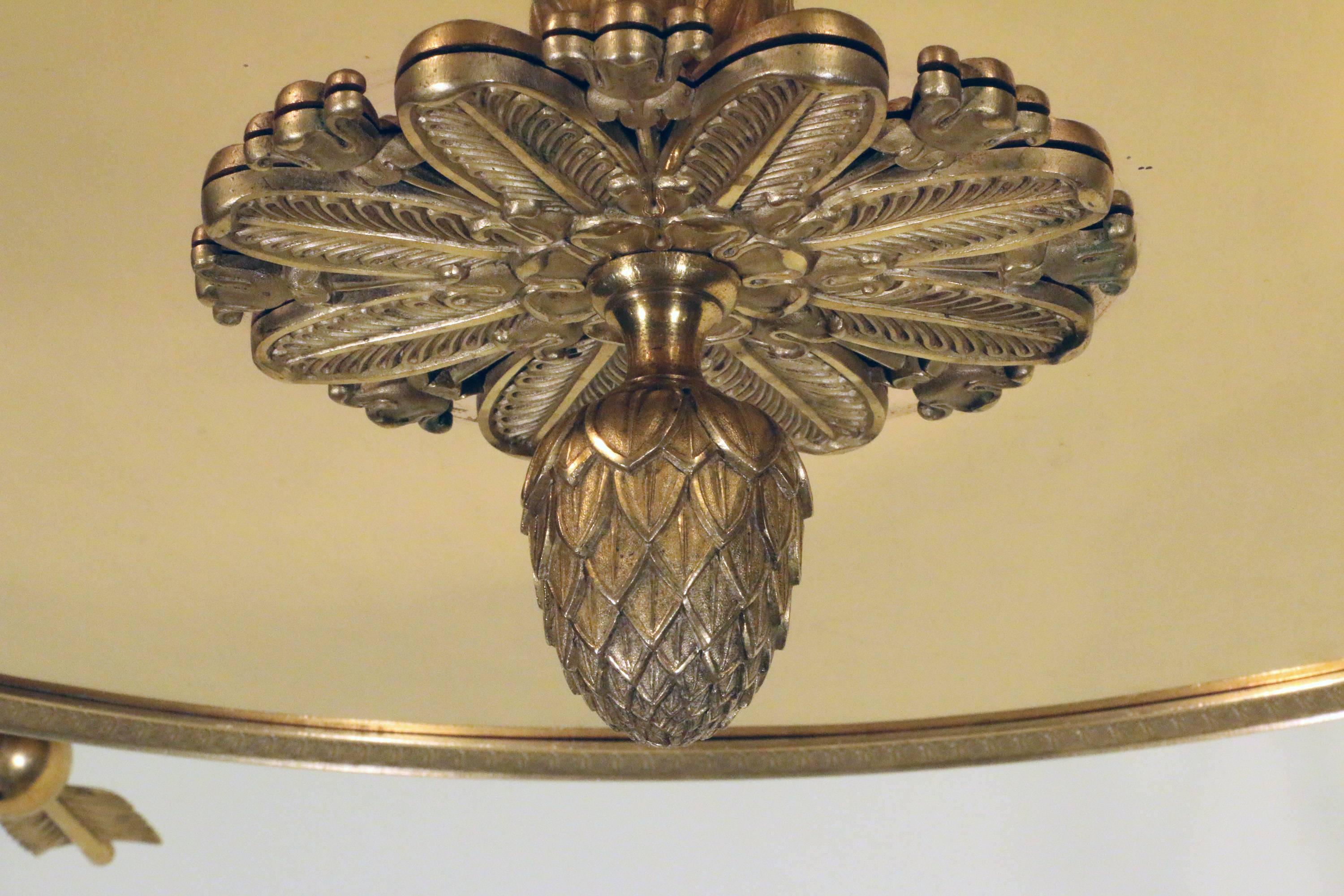 19th Century Bronze Empire Chandelier 1