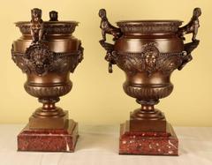Pair of 19th Century Napoleon III Bronze Urns