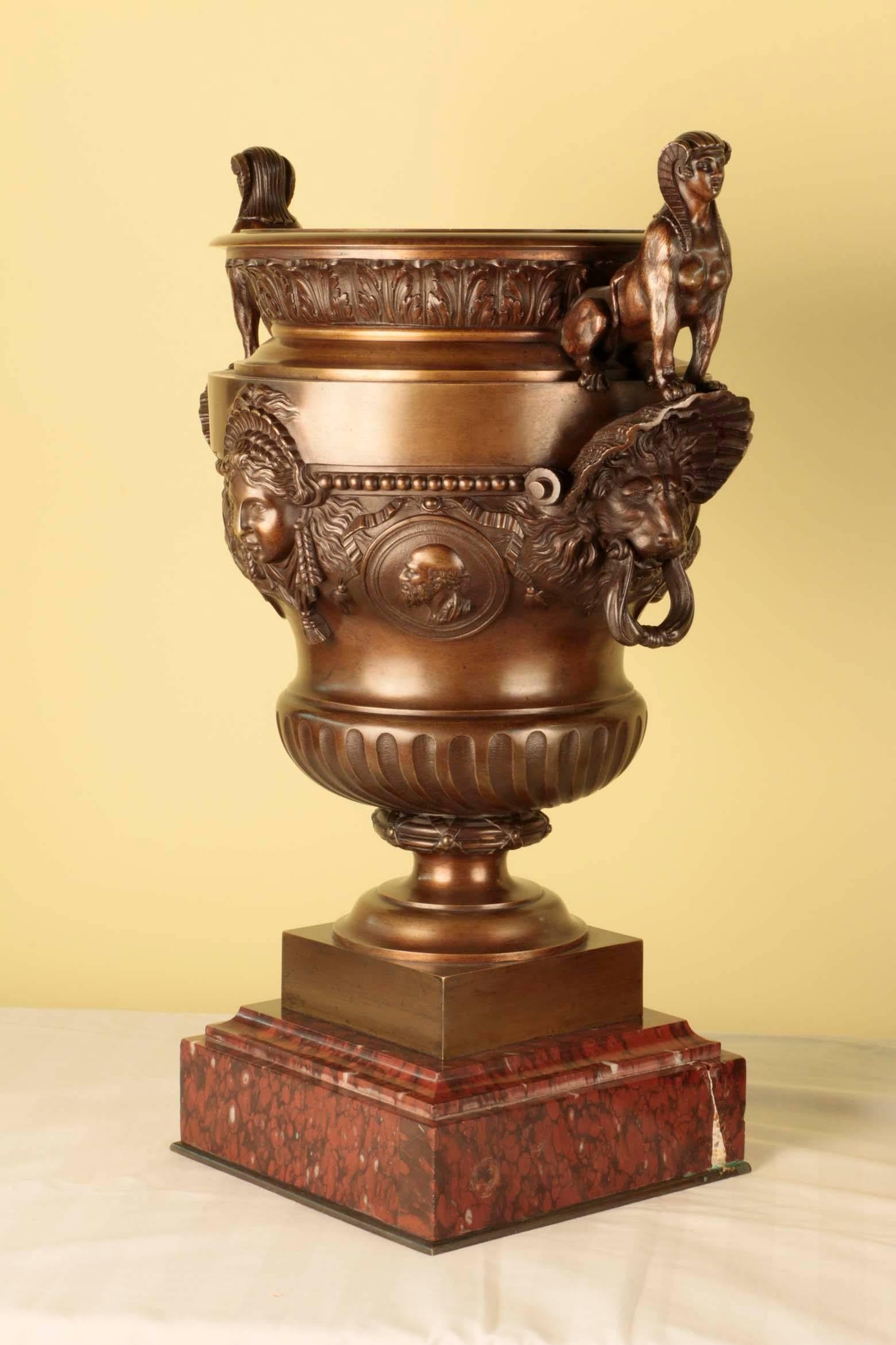 French Pair of 19th Century Napoleon III Bronze Urns