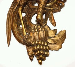 Pair of Antique French  Rococo Style giltwood Brackets Carved with Ho Ho Birds