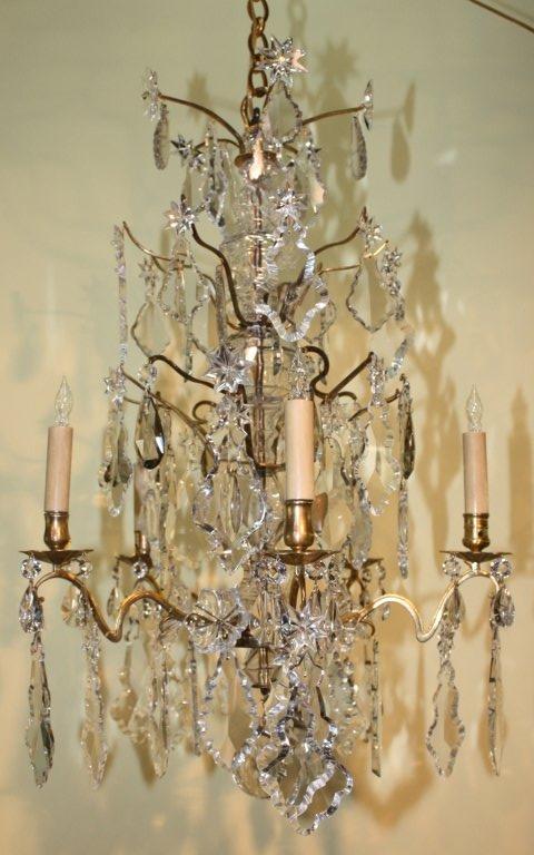 French Louis XV Style Gilt Bronze and Crystal Chandelier