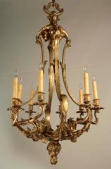 Belle Époque Louis XV Style Gilt Bronze Chandelier
